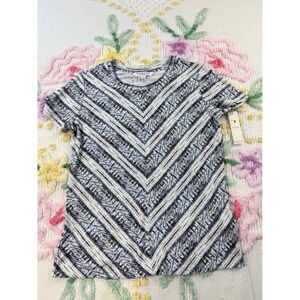 LIVERPOOL Los Angeles Petite XS Chevron Print Short Sleeve Knit Top